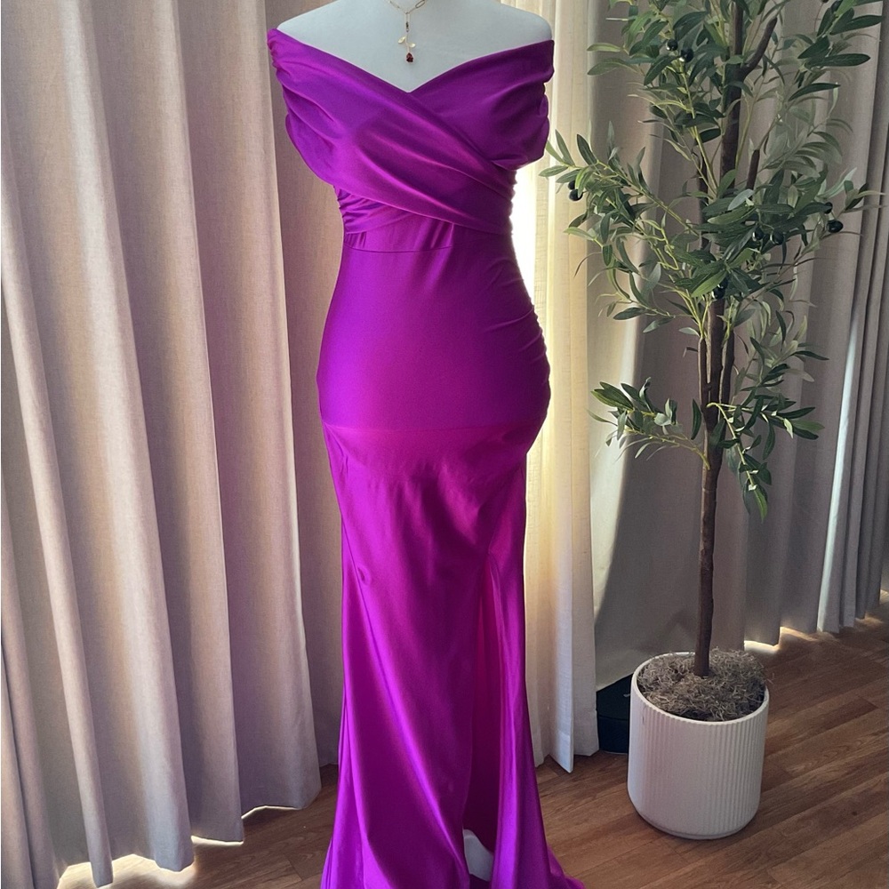 Fashion Nova Strapless Magenta Dress